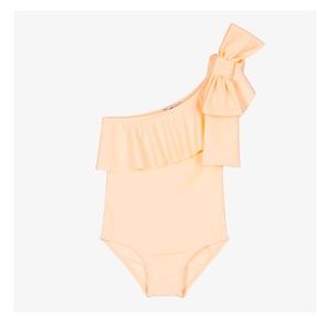 Phi Clothing Girls Pink Ruffle Swimsuit